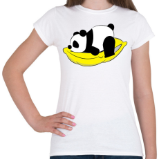 PRINTFASHION Panda pihen - Női póló - Fehér