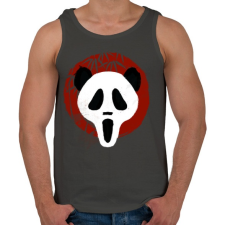 PRINTFASHION Panda Sikoly - Férfi atléta - Sötétszürke atléta, trikó