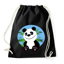PRINTFASHION panda - Sportzsák, Tornazsák - Fekete tornazsák