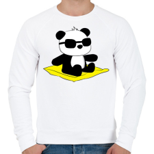 PRINTFASHION Panda strandol - Férfi pulóver - Fehér férfi pulóver, kardigán