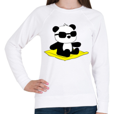 PRINTFASHION Panda strandol - Női pulóver - Fehér