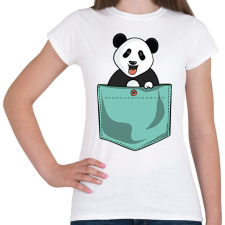 PRINTFASHION Panda zsebben - Női póló - Fehér női póló