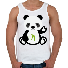 PRINTFASHION Pandás póló - Férfi atléta - Fehér