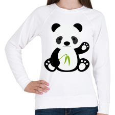 PRINTFASHION Pandás póló - Női pulóver - Fehér női pulóver, kardigán