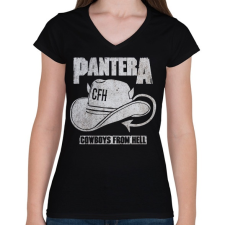 PRINTFASHION Pantera - Női V-nyakú póló - Fekete női póló