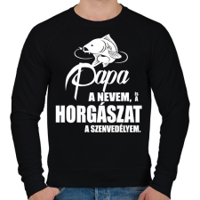 PRINTFASHION Papa a nevem... - Férfi pulóver - Fekete férfi pulóver, kardigán