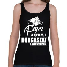 PRINTFASHION Papa a nevem... - Női atléta - Fekete női trikó