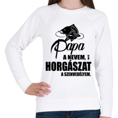 PRINTFASHION Papa a nevem... - Női pulóver - Fehér