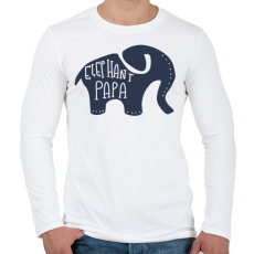 PRINTFASHION Papa elefánt - Férfi hosszú ujjú póló - Fehér