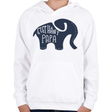 PRINTFASHION Papa elefánt - Gyerek kapucnis pulóver - Fehér gyerek pulóver, kardigán