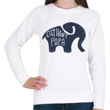PRINTFASHION Papa elefánt - Női pulóver - Fehér női pulóver, kardigán