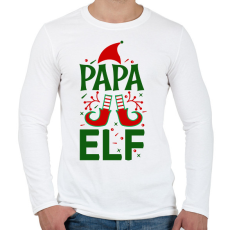 PRINTFASHION Papa elf - Férfi hosszú ujjú póló - Fehér
