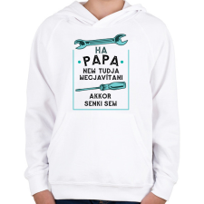 PRINTFASHION Papa - Gyerek kapucnis pulóver - Fehér gyerek pulóver, kardigán
