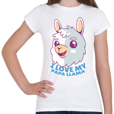 PRINTFASHION Papa láma - Női póló - Fehér