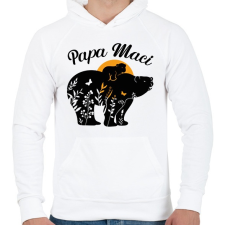 PRINTFASHION Papa maci - Férfi kapucnis pulóver - Fehér férfi pulóver, kardigán