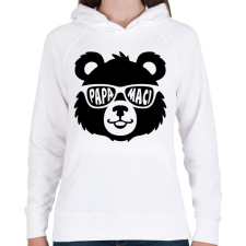 PRINTFASHION papa maci - Női kapucnis pulóver - Fehér női pulóver, kardigán