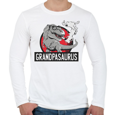 PRINTFASHION Papa szaurusz grandpasaurus - Férfi hosszú ujjú póló - Fehér