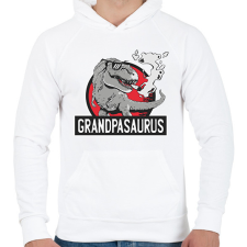 PRINTFASHION Papa szaurusz grandpasaurus - Férfi kapucnis pulóver - Fehér férfi pulóver, kardigán