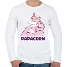PRINTFASHION Papacorn - Férfi hosszú ujjú póló - Fehér