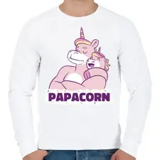 PRINTFASHION Papacorn - Férfi pulóver - Fehér férfi pulóver, kardigán