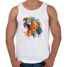 PRINTFASHION Papagáj  - Férfi atléta - Fehér atléta, trikó