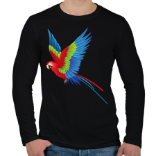 PRINTFASHION Papagáj - Férfi hosszú ujjú póló - Fekete férfi póló