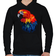 PRINTFASHION papagáj  - Férfi kapucnis pulóver - Fekete