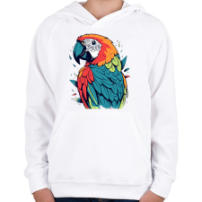 PRINTFASHION Papagáj - Gyerek kapucnis pulóver - Fehér gyerek pulóver, kardigán