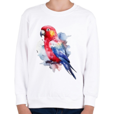 PRINTFASHION Papagáj - Gyerek pulóver - Fehér gyerek pulóver, kardigán