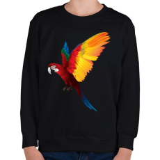 PRINTFASHION Papagáj - Gyerek pulóver - Fekete
