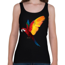 PRINTFASHION Papagáj - Női atléta - Fekete női trikó