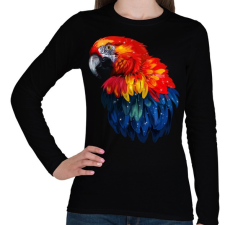 PRINTFASHION papagáj - Női hosszú ujjú póló - Fekete női póló
