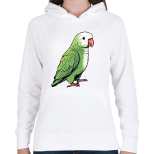 PRINTFASHION Papagáj - Női kapucnis pulóver - Fehér női pulóver, kardigán