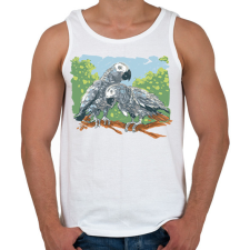 PRINTFASHION Papagáj pár - Férfi atléta - Fehér atléta, trikó
