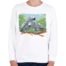 PRINTFASHION Papagáj pár - Gyerek pulóver - Fehér