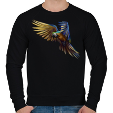 PRINTFASHION Papagáj portré - Férfi pulóver - Fekete