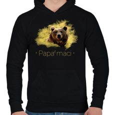 PRINTFASHION papamaci - Férfi kapucnis pulóver - Fekete