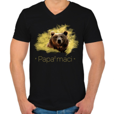 PRINTFASHION papamaci - Férfi V-nyakú póló - Fekete férfi póló