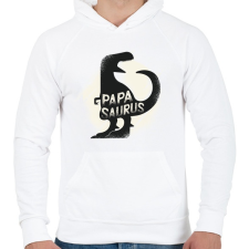 PRINTFASHION Papasaurus - Férfi kapucnis pulóver - Fehér férfi pulóver, kardigán