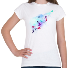 PRINTFASHION Paper birds - Női póló - Fehér