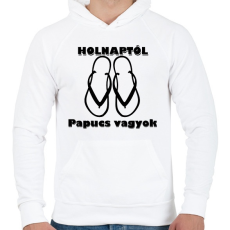 PRINTFASHION Papucs leszek holnaptól! - Férfi kapucnis pulóver - Fehér