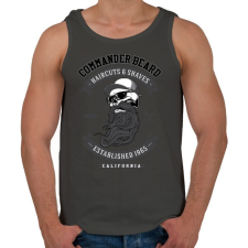 PRINTFASHION Parancsnoki szakáll - Férfi atléta - Sötétszürke atléta, trikó