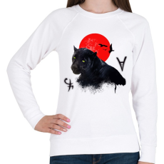 PRINTFASHION Párduc és vérhold - Női pulóver - Fehér