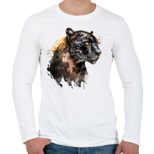 PRINTFASHION párduc - Férfi hosszú ujjú póló - Fehér férfi póló