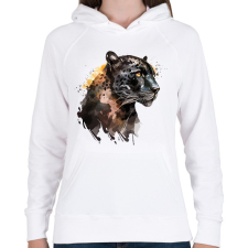 PRINTFASHION párduc - Női kapucnis pulóver - Fehér női pulóver, kardigán