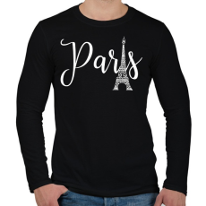 PRINTFASHION Párizs - Férfi hosszú ujjú póló - Fekete