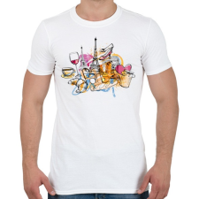 PRINTFASHION Párizs - Férfi póló - Fehér férfi póló