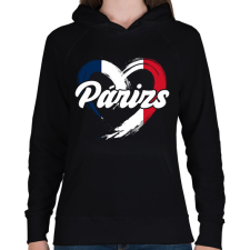PRINTFASHION Párizs - Női kapucnis pulóver - Fekete női pulóver, kardigán