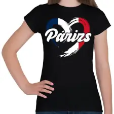 PRINTFASHION Párizs - Női póló - Fekete női póló