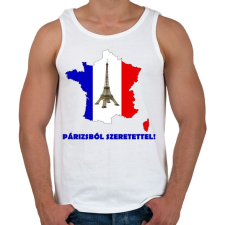 PRINTFASHION Párizsból szeretettel! - Férfi atléta - Fehér atléta, trikó